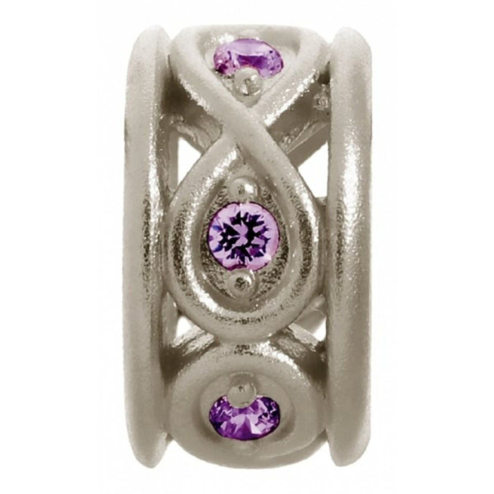 Pink CZ Infinity Sterling Silver Ring Charm