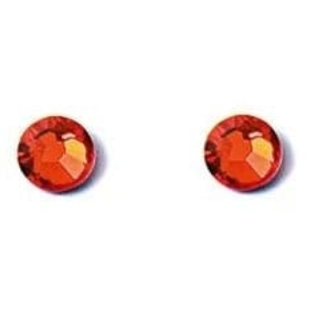Ladies Circular Light Red Studded Swarovski Element Earrings