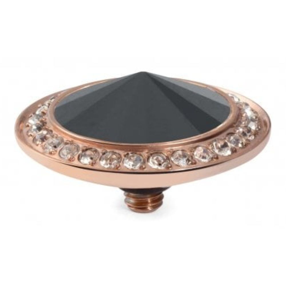 Famosa Rose Gold 16mm Tondo Deluxe Ring Top Jet