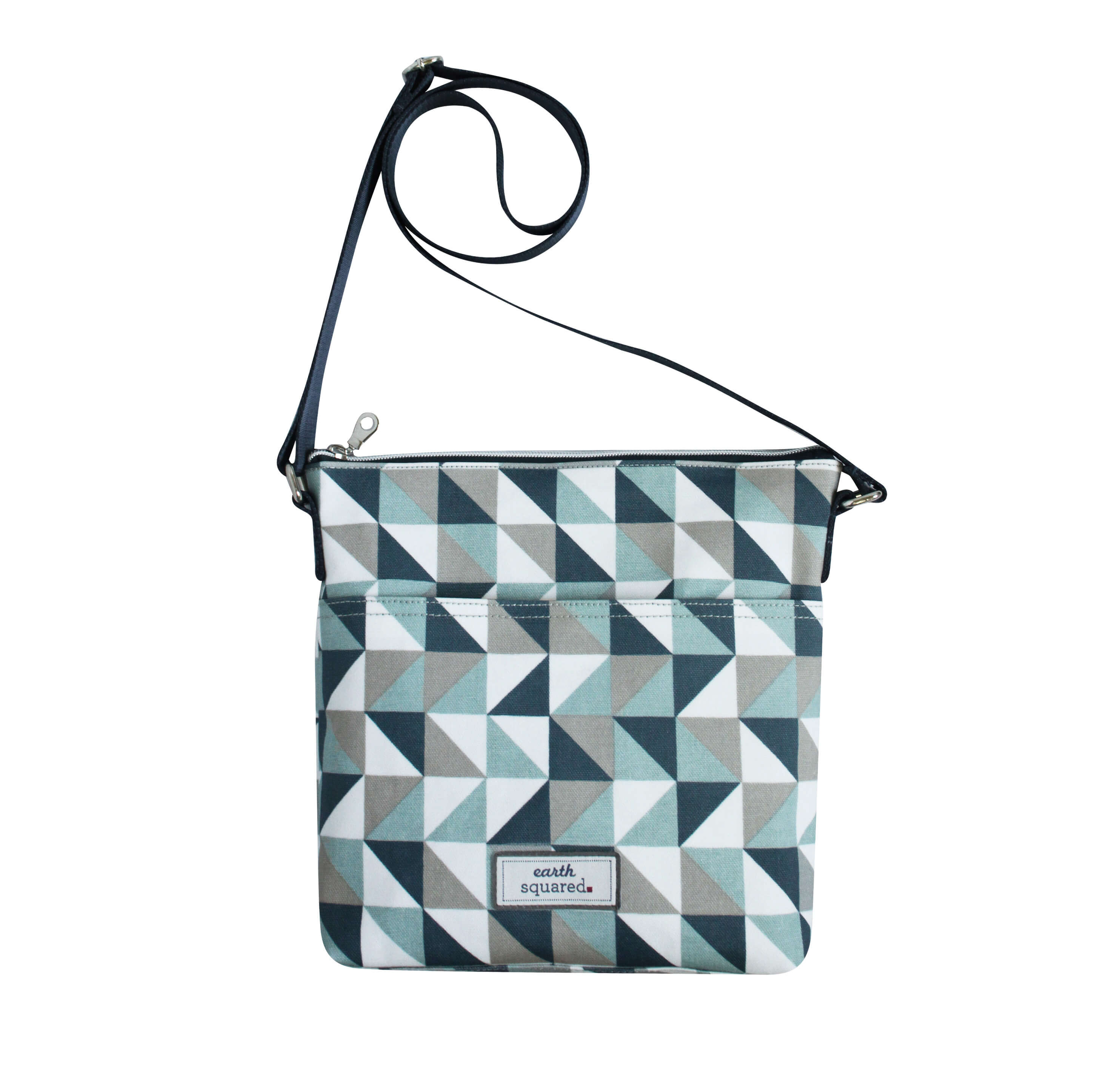 Blue Triangle Oil Cloth Messenger Bag