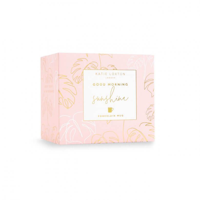 Boxed Porcelain Mug | Good Morning Sunshine | White And Gold