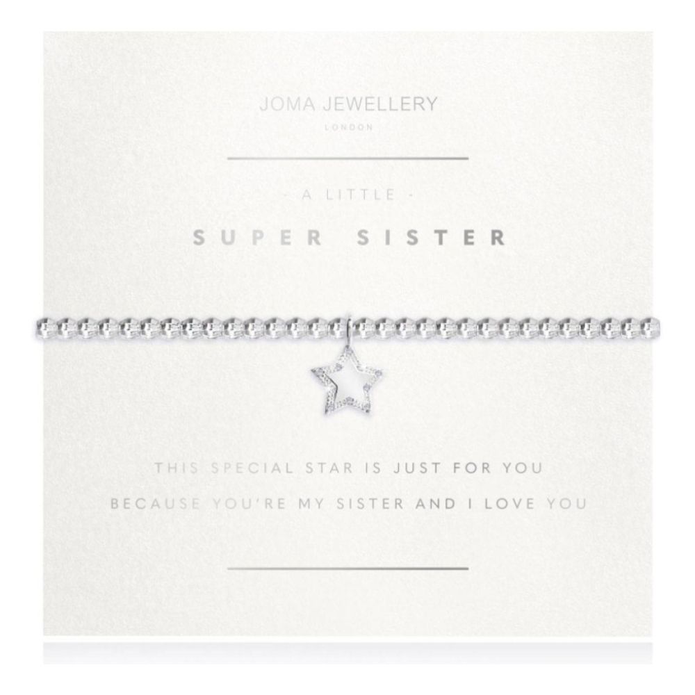 Facetted A Little - Super Sister - Silver - 17.5cm Stretch Bracelet
