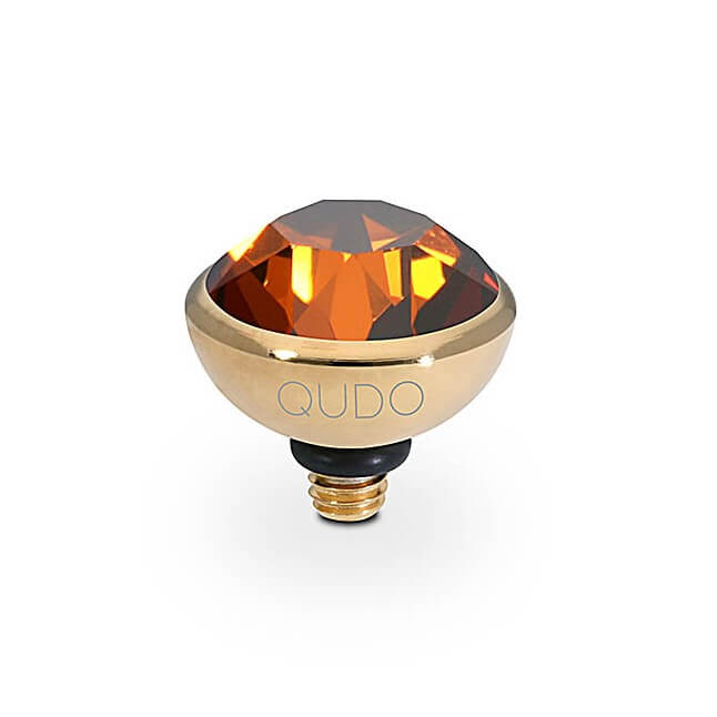 Interc Bottone YG Smoked Amber 10mm Top