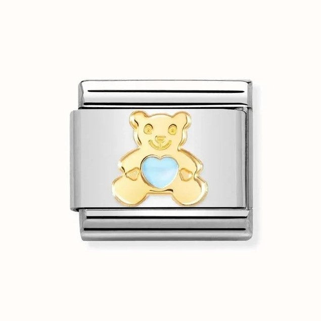 Classic Composable Link in 18K Gold With Light Blue Bear Symbol