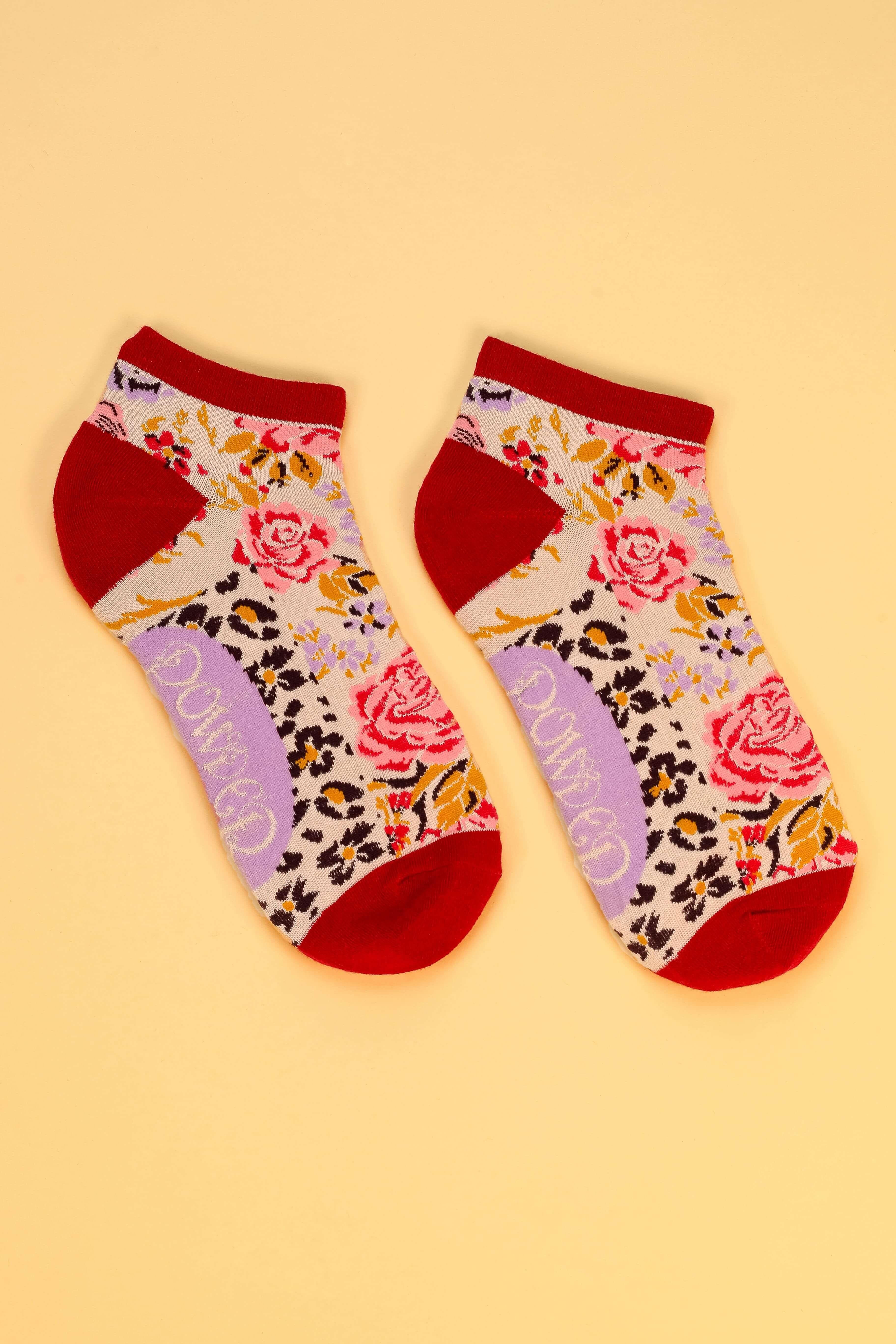 Floral Stencil Trainer Socks