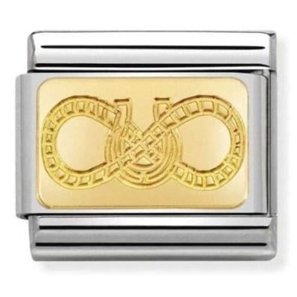 Stainless Steel & Gold Horseshoe with Infinity Knot Classic Link