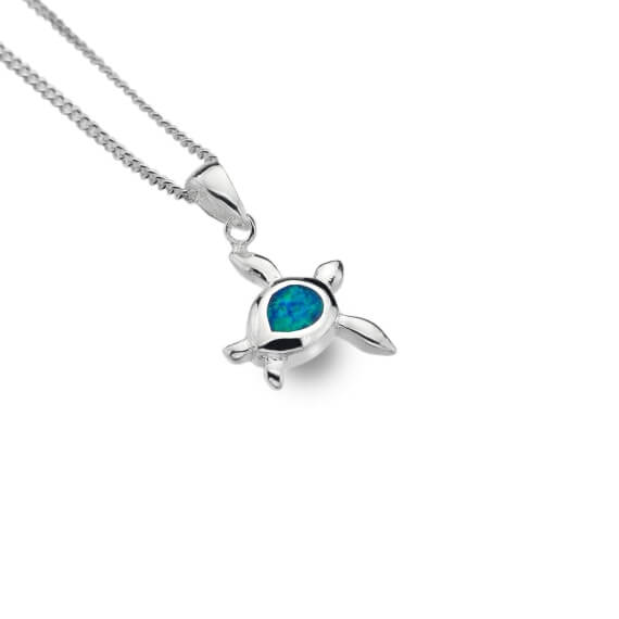 Origins Turtle Blue Opal Pendant Necklace
