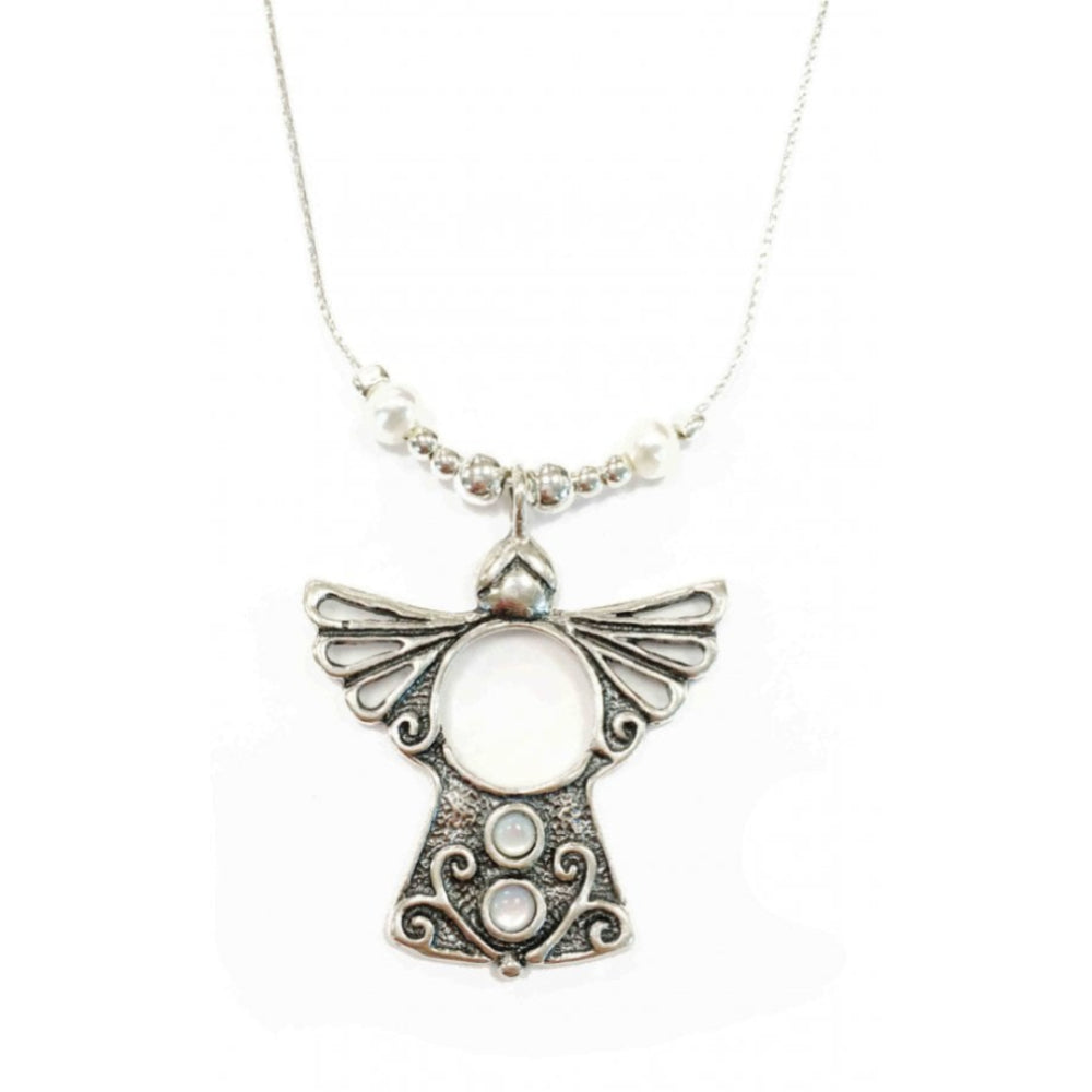 Necklace- Guardian Angel Pendant With Pearl