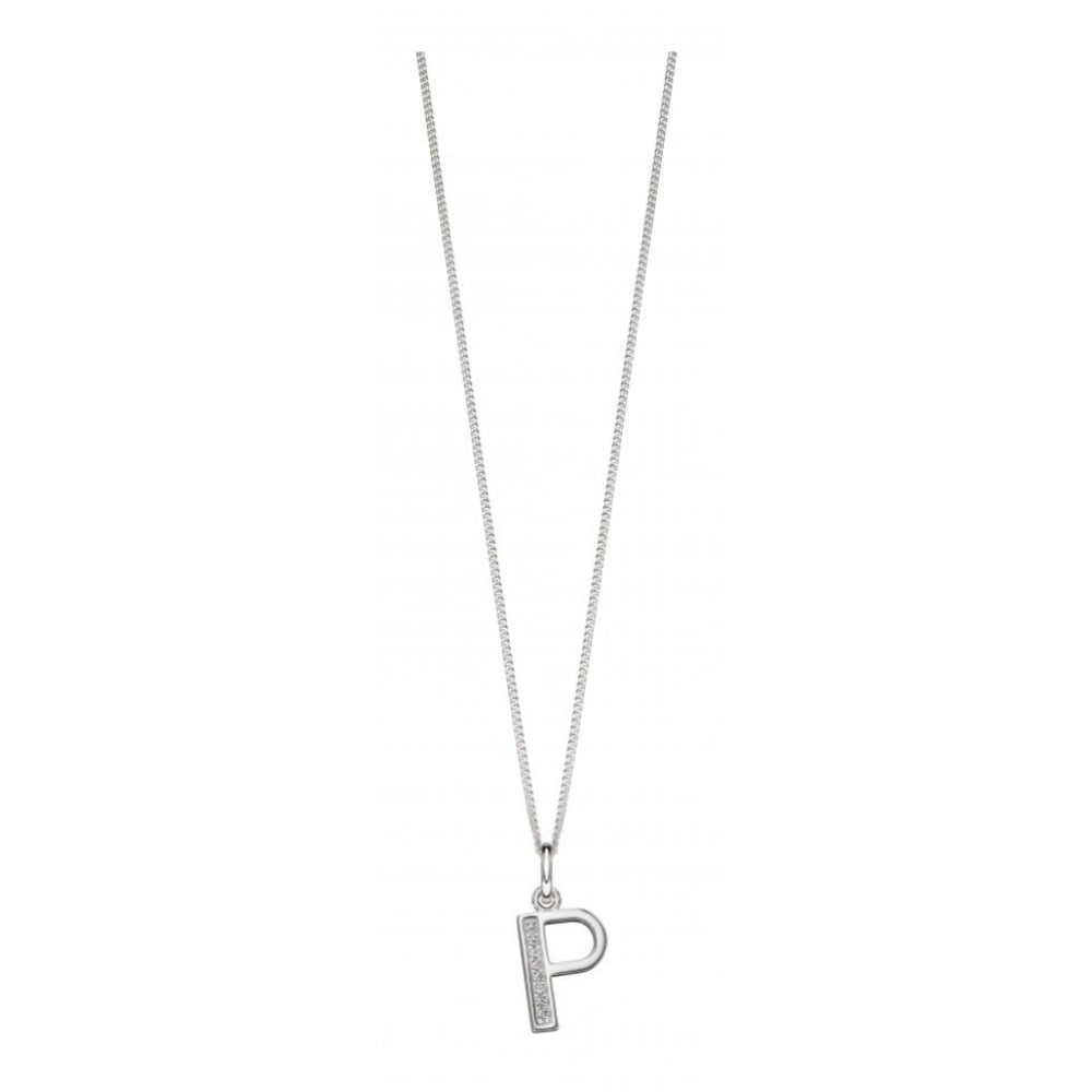 Art Deco Initial 'P' CZ Pendant