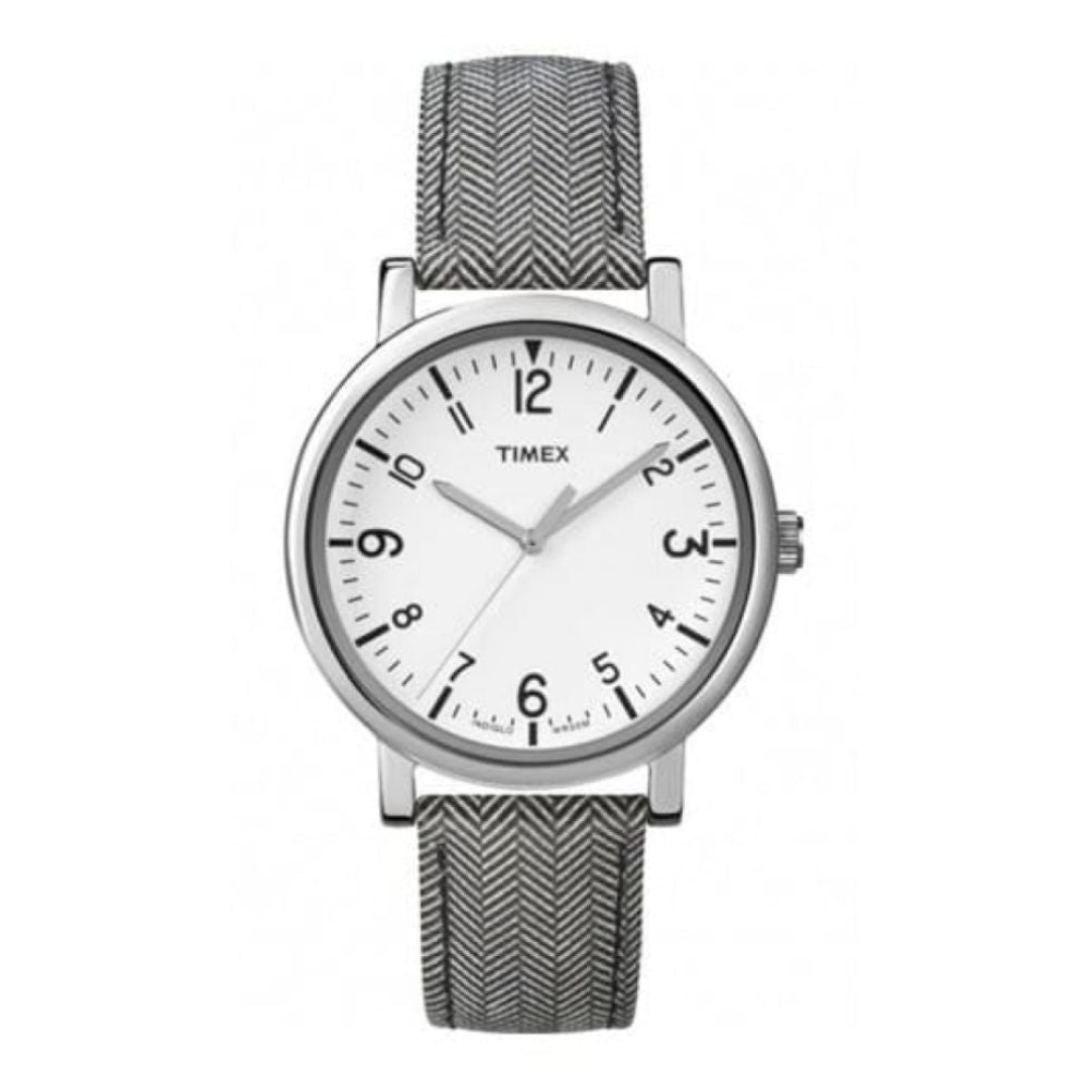 Unisex Tweed Design Leather Strap Watch