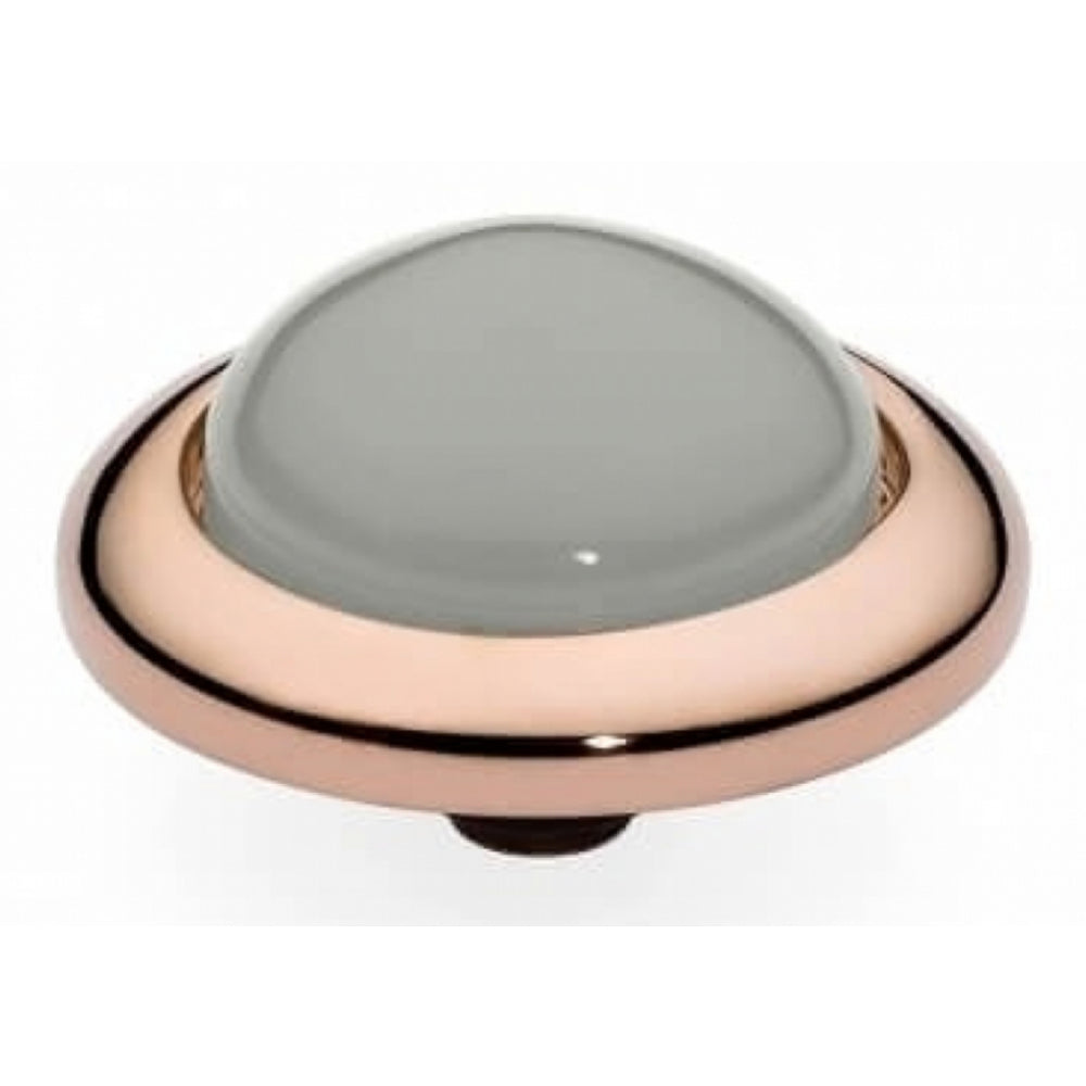 Famosa Rose Gold Plated 11mm Molfetta Light Grey Opal Ring Top
