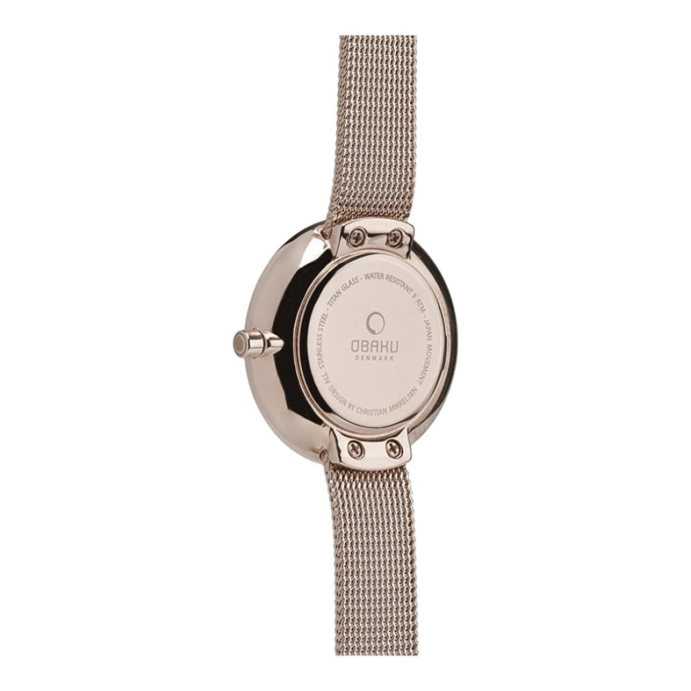 STILLE - ROSE Rose Gold Plated Stainless Steel Mesh Bracelet Watch