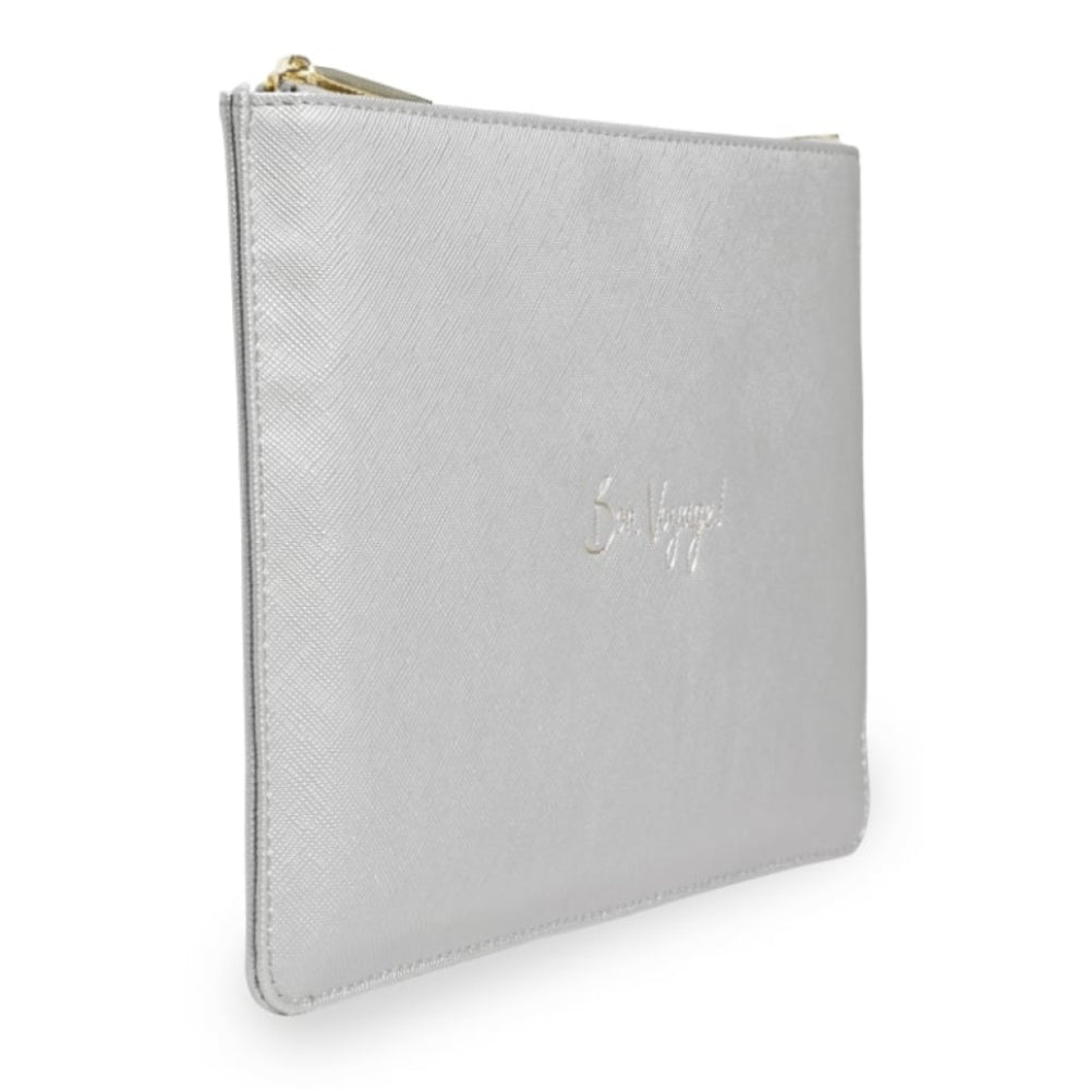 PERFECT POUCH - Bon Voyage! - metallic silver -16x24cm