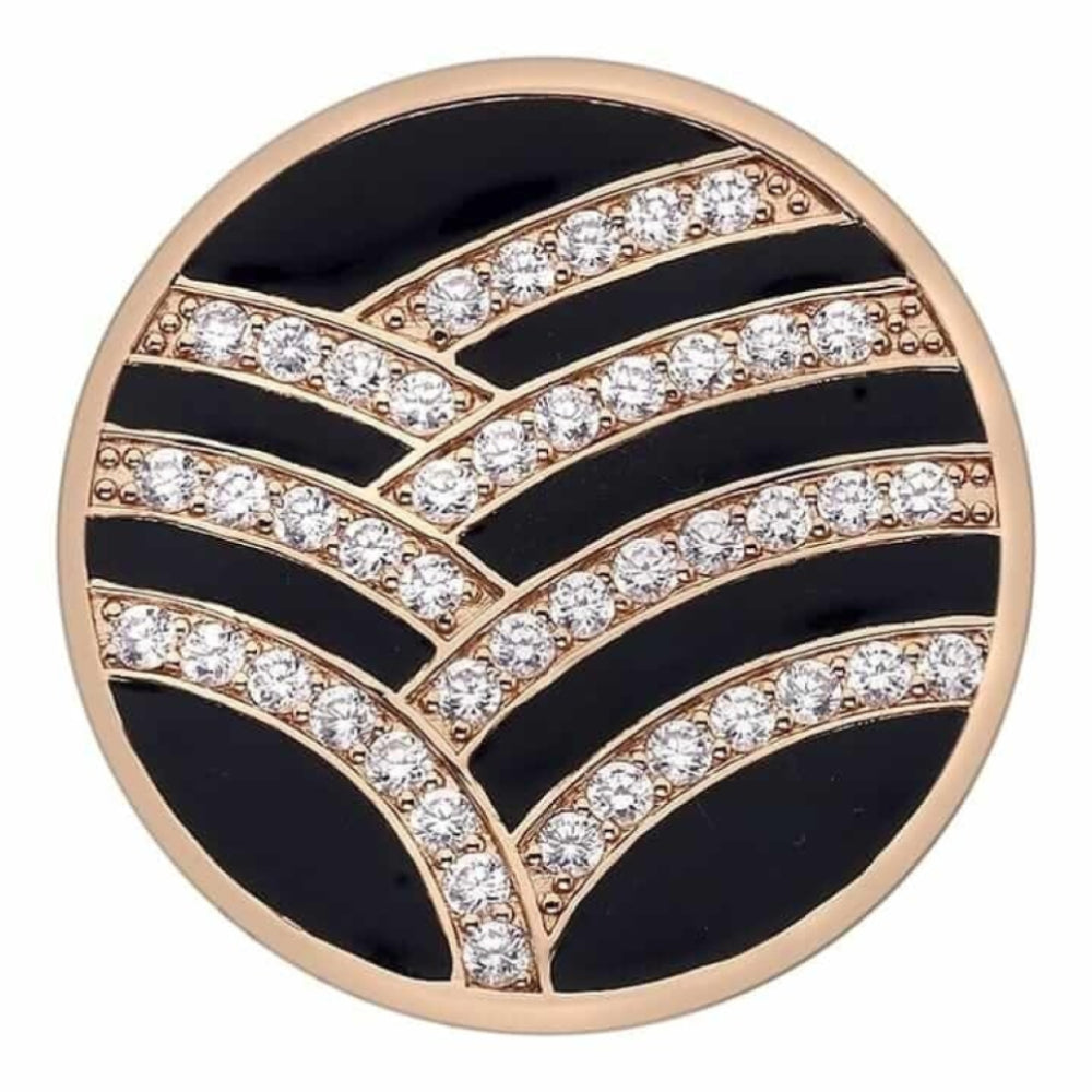 Art Deco Curve Rose Gold Plate Coin - 25mm