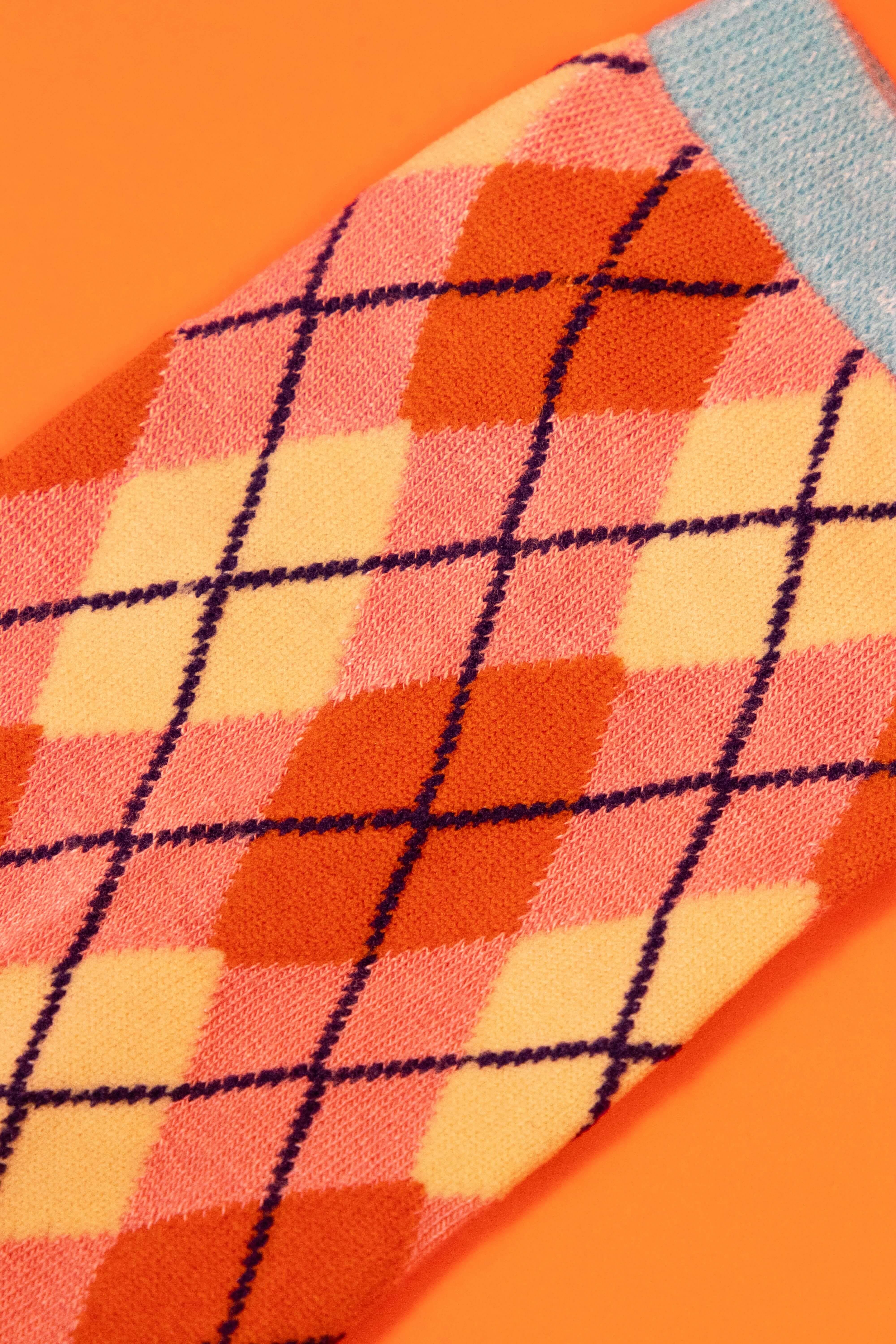 Pink Argyll Trainer Socks