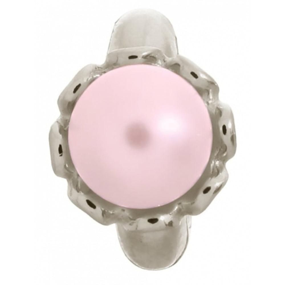 Pink Pearl Flower Sterling Silver Charm