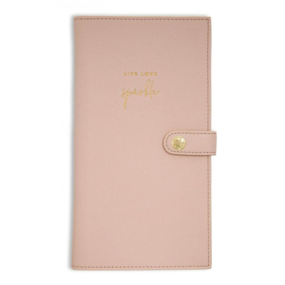Travel Wallet | Live Love Sparkle | Dusty Pink | 23 X 12cm