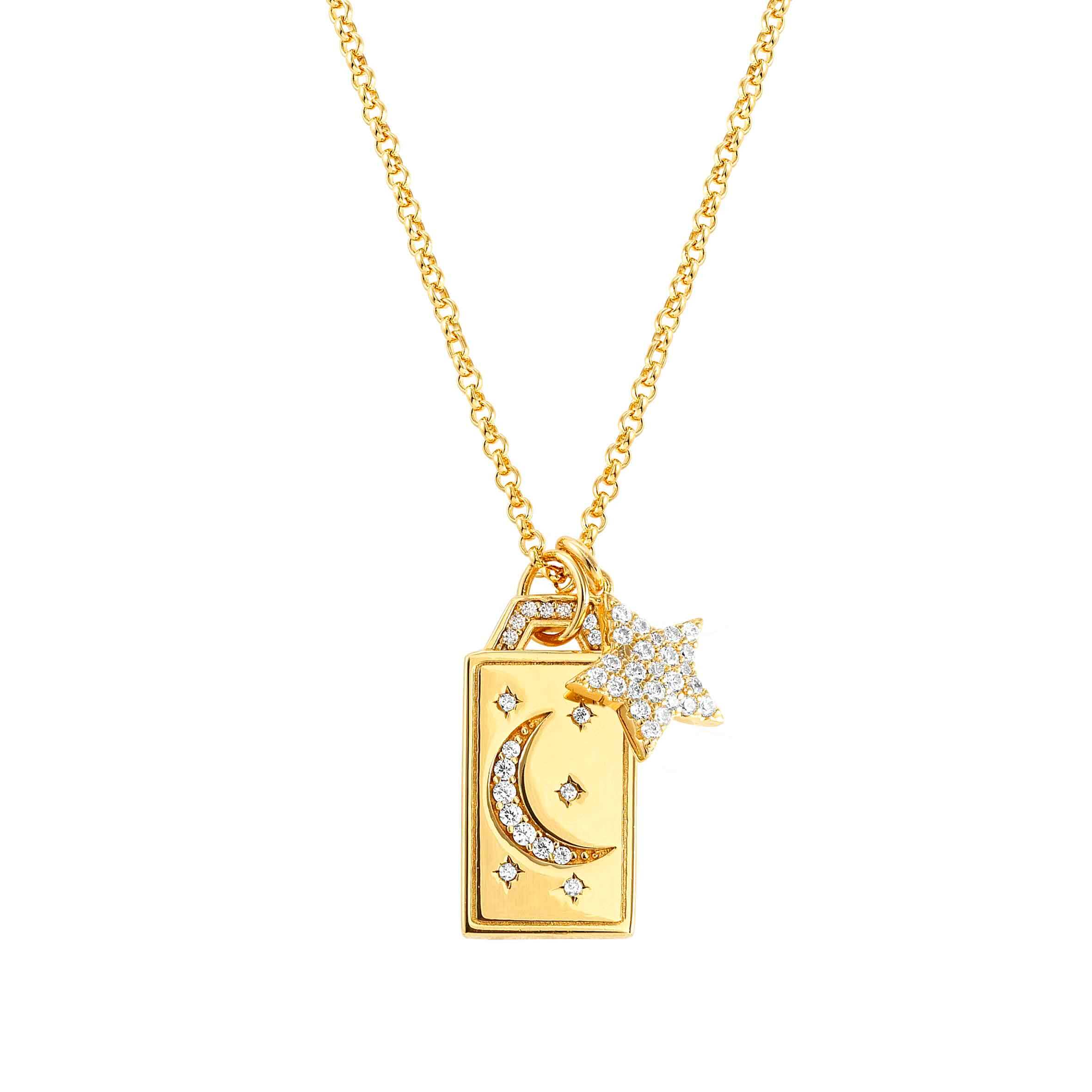 Talismani 18k Gold Necklace With Star and Moon