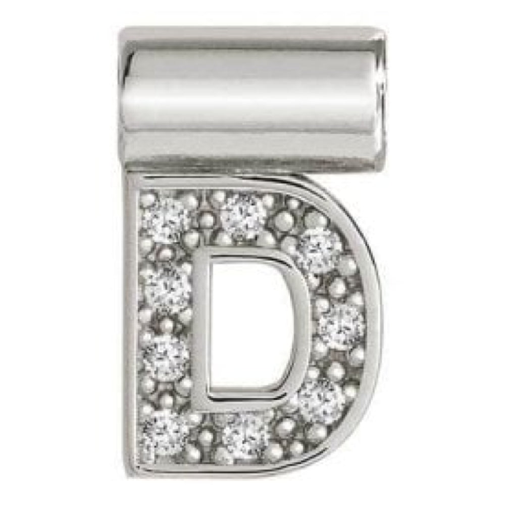 Seimia Silver Cubic Zirconia Letter D Charm
