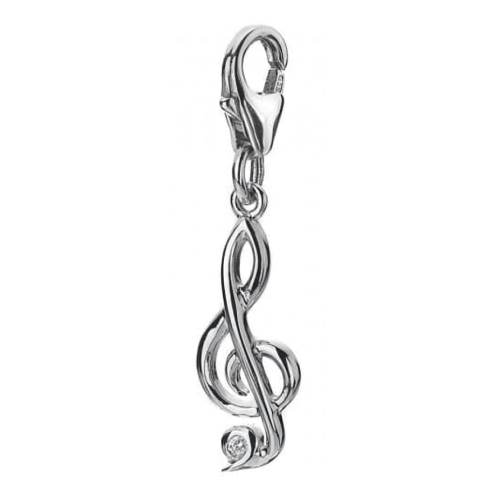 Ladies Treble Clef Sterling Silver Drop Charm