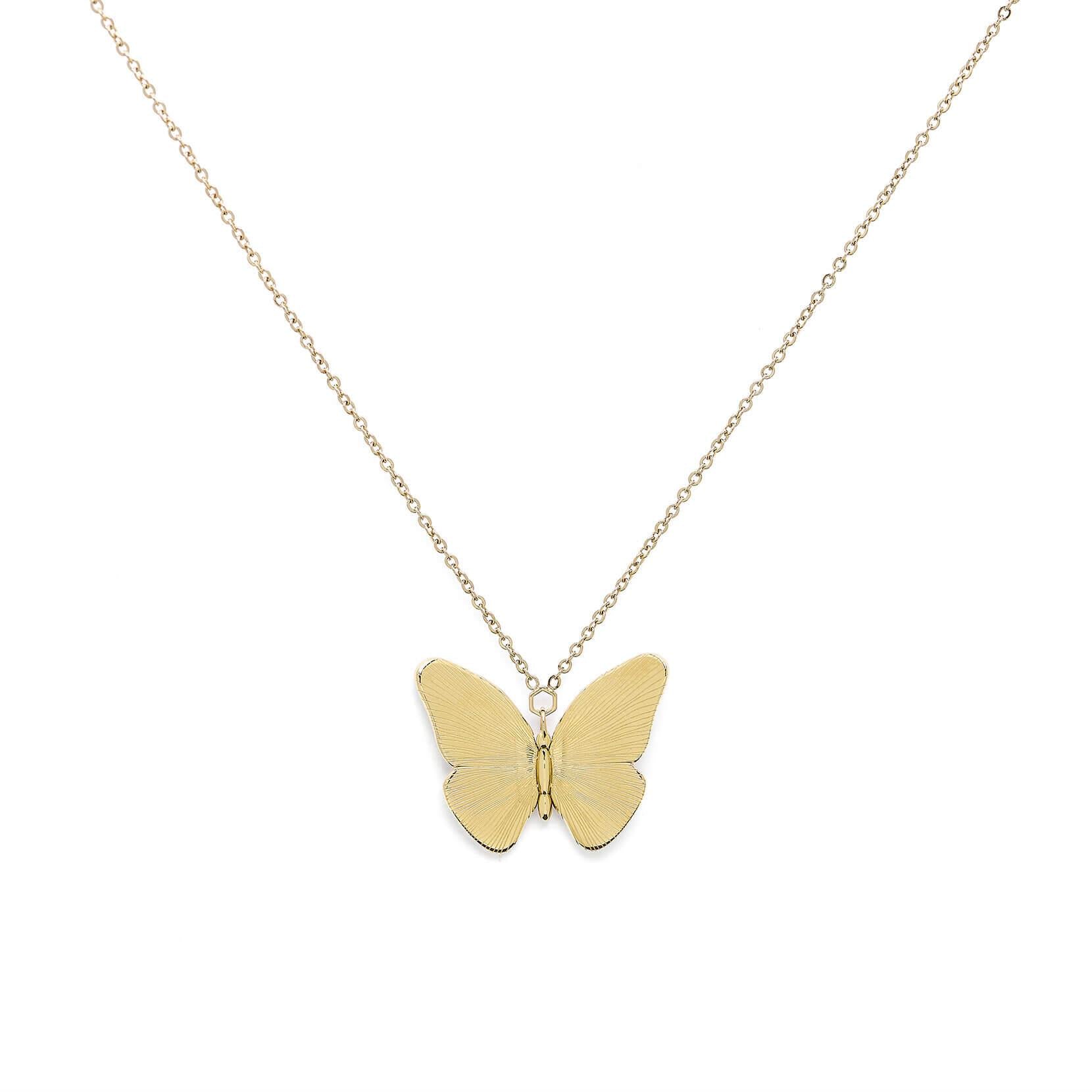 GP Butterfly With Etched Detail Necklace
