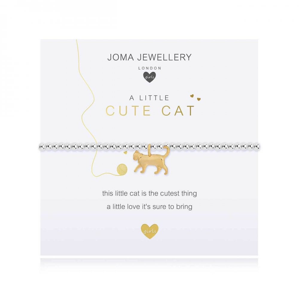 Children's A Little | Cute Cat | Silver | Bracelet | 15.5cm Stretch