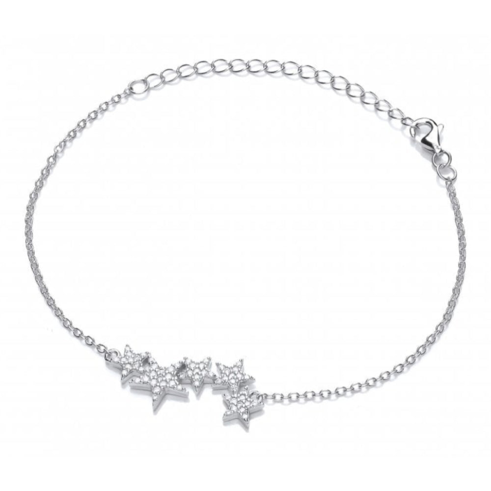 Silver & CZ Shooting Stars Bracelet