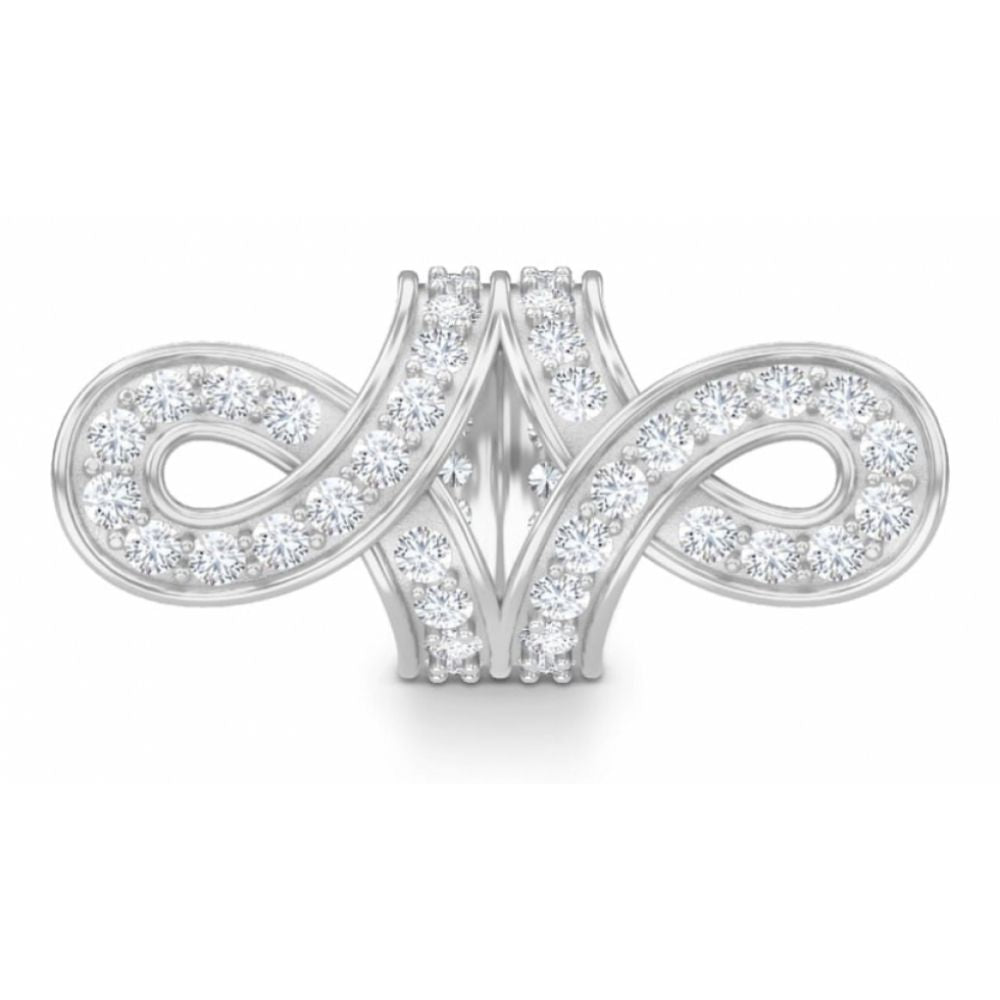 White Infinity Love Sterling Silver Charm