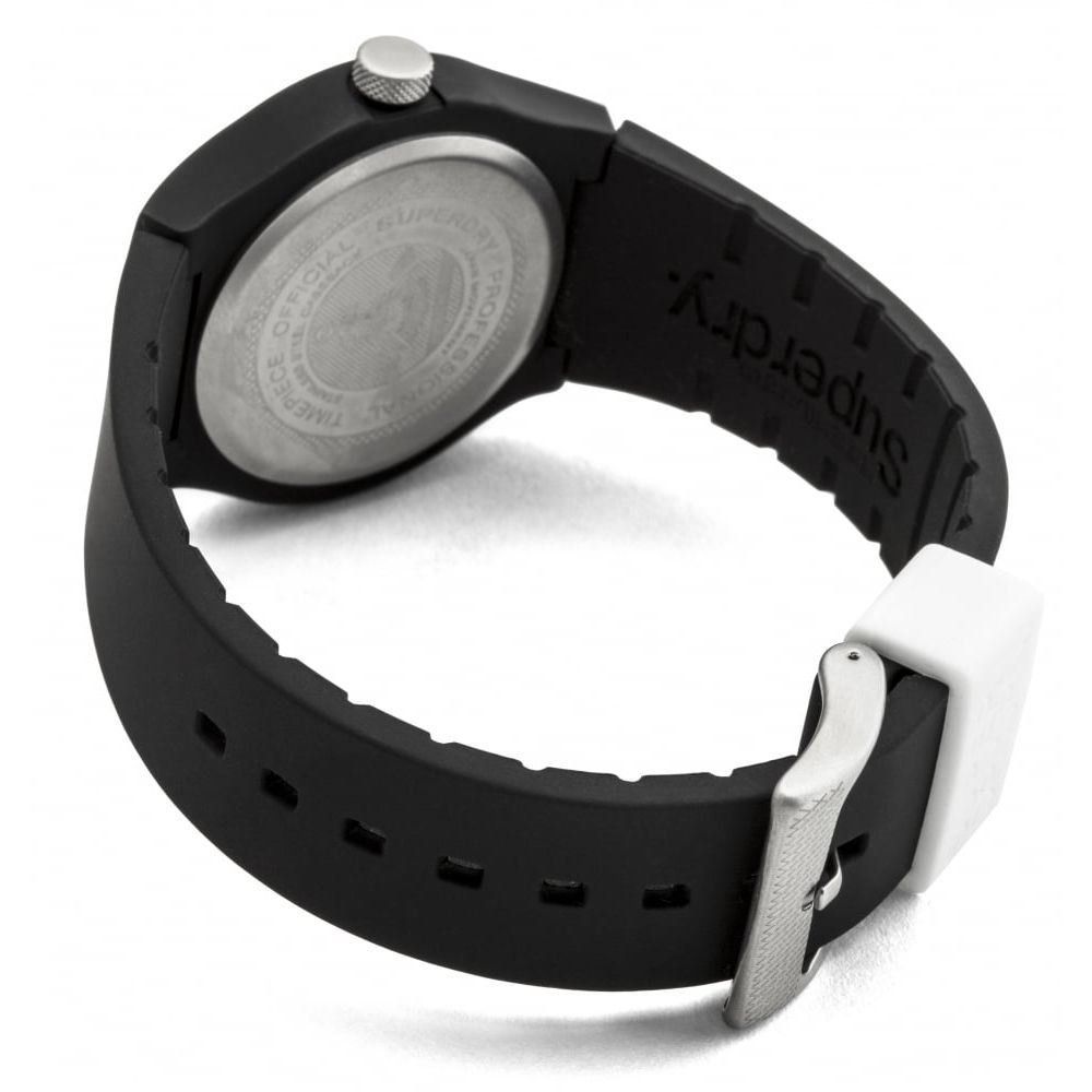Urban Black Silicone Strap Watch With White Dial
