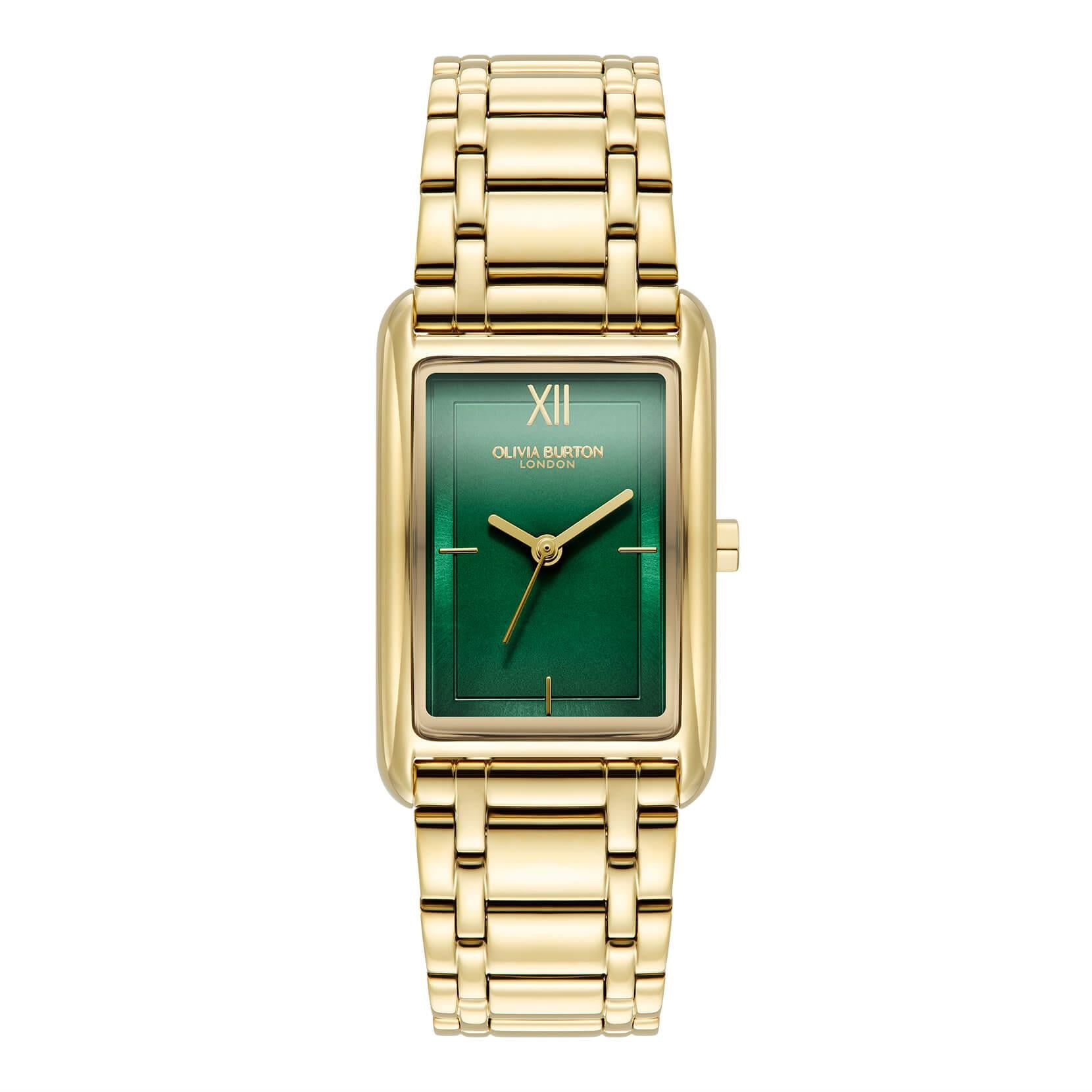Classic Grove Green Dial & Gold Plated Bracelet Strap Ladies Watch