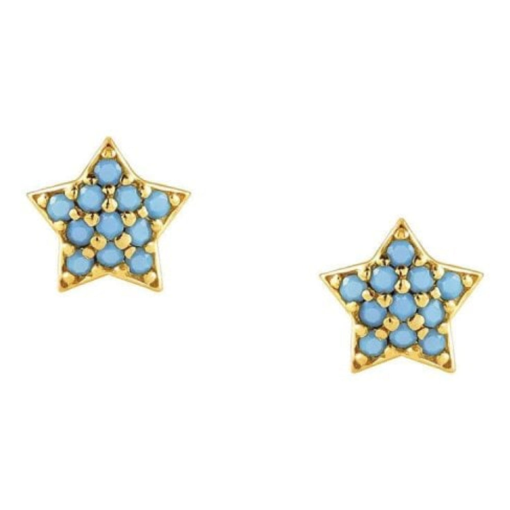 Gioie Gold Plated Earrings And Cubic Colored Zirconia (016_Star Yellow Gold)