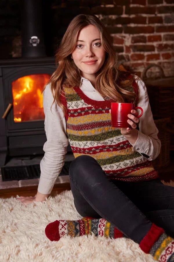 Classic Fairisle Tank Top Rust