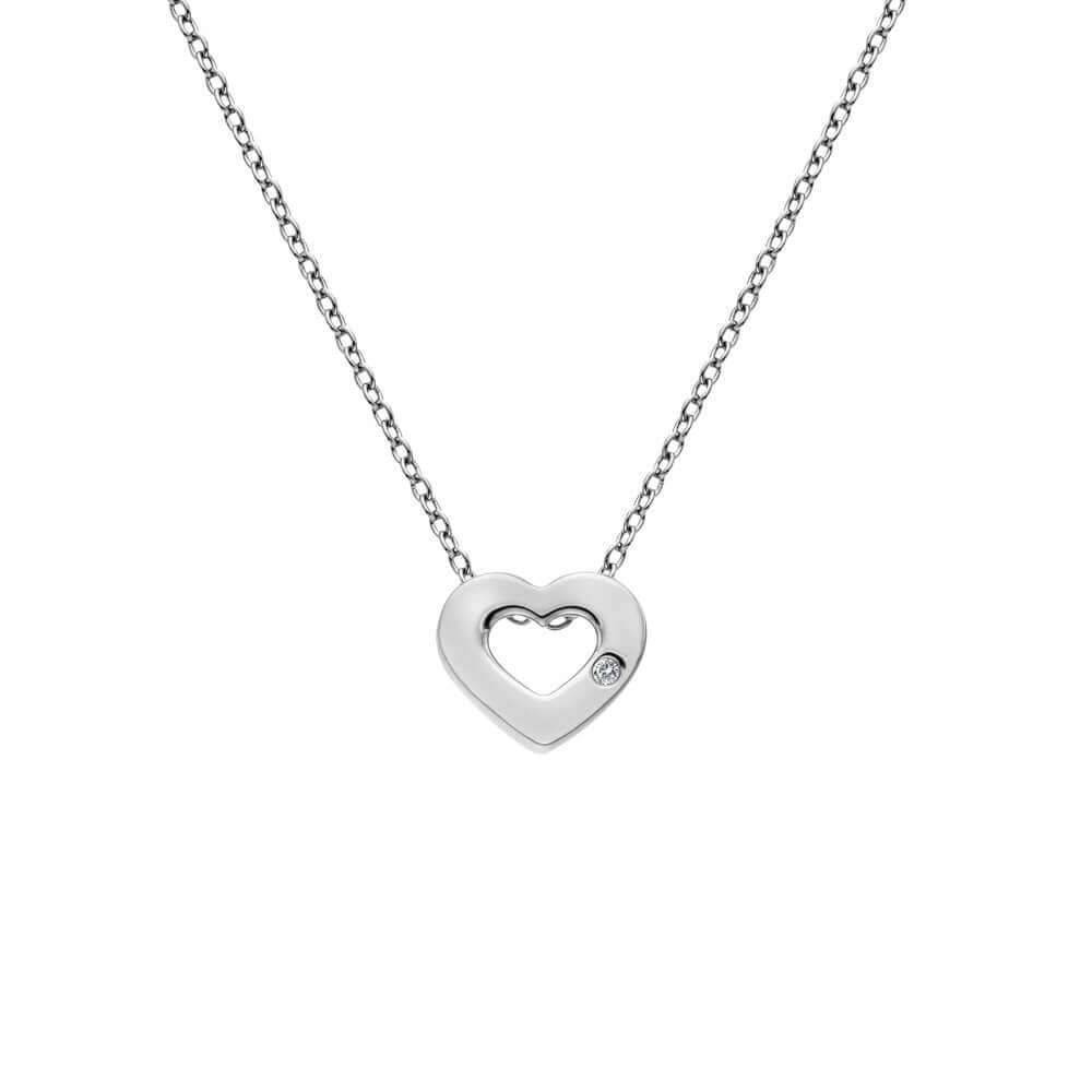 Diamond Amulet Heart Pendant Necklace