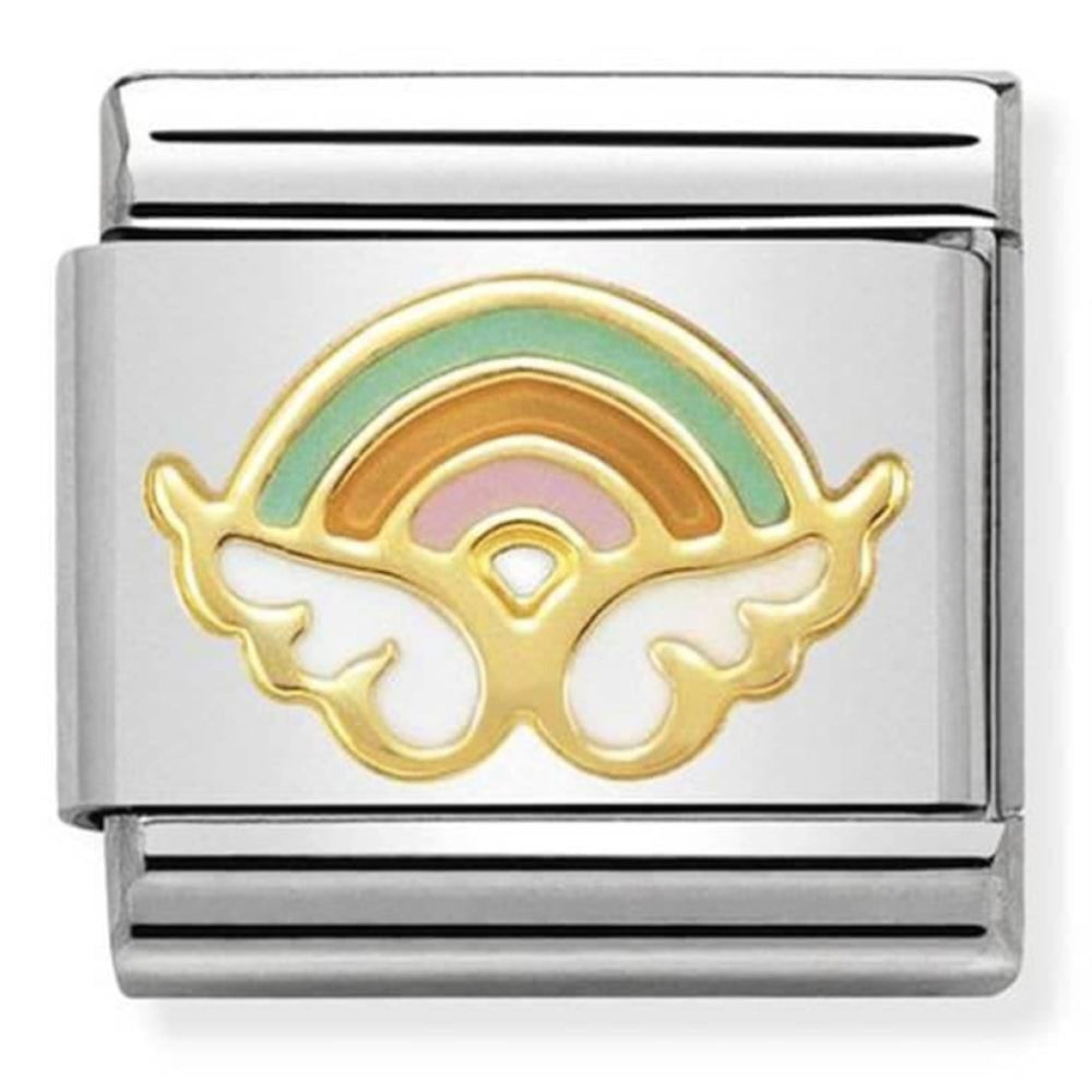 Classic Gold 750, Stainless Steel & Enamel Angel Of Happy Ending Link