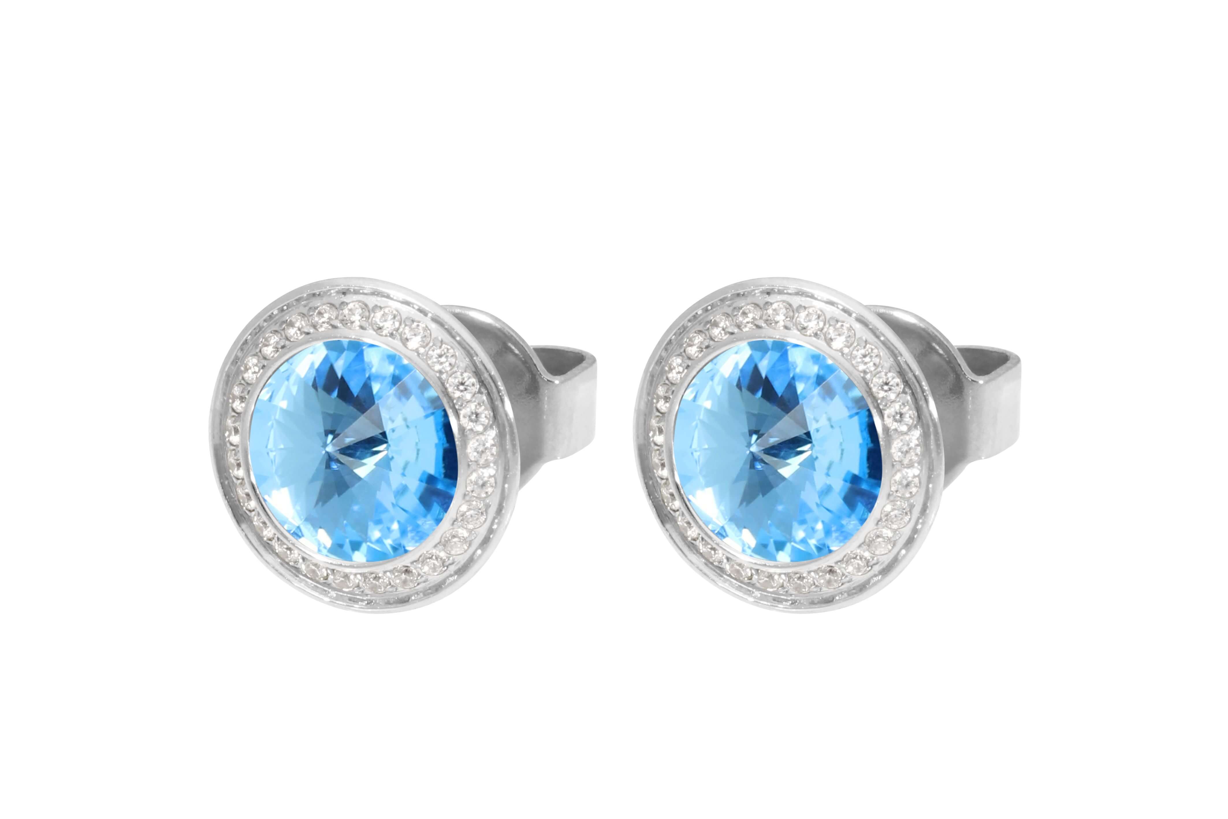 TONDO Deluxe (S/P) 9mm Aquamarine Stud