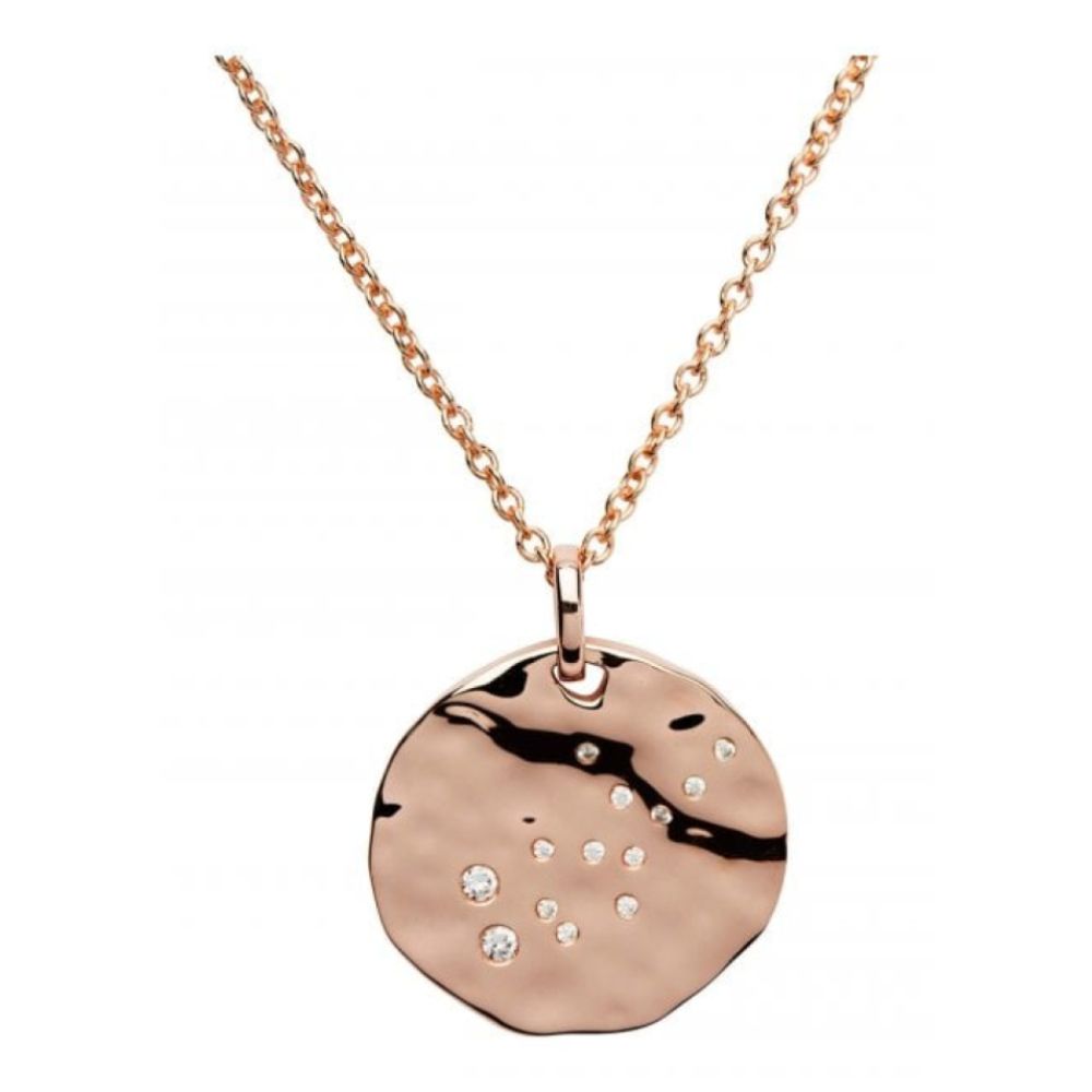 Silver 925 Pendant With Rose Gold Plating-Cz Incl.Chain. Virgo