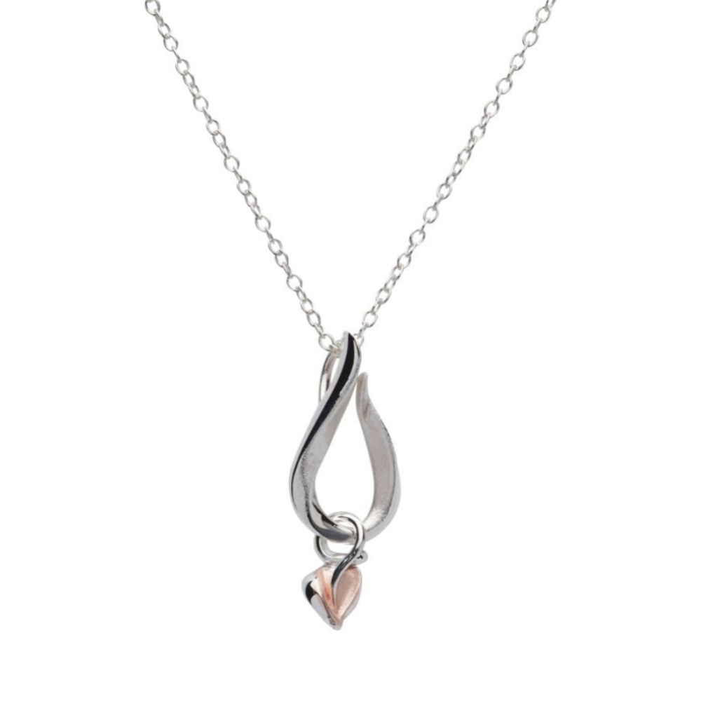 Sterling Silver 925 Pendant with Rose Gold Plating