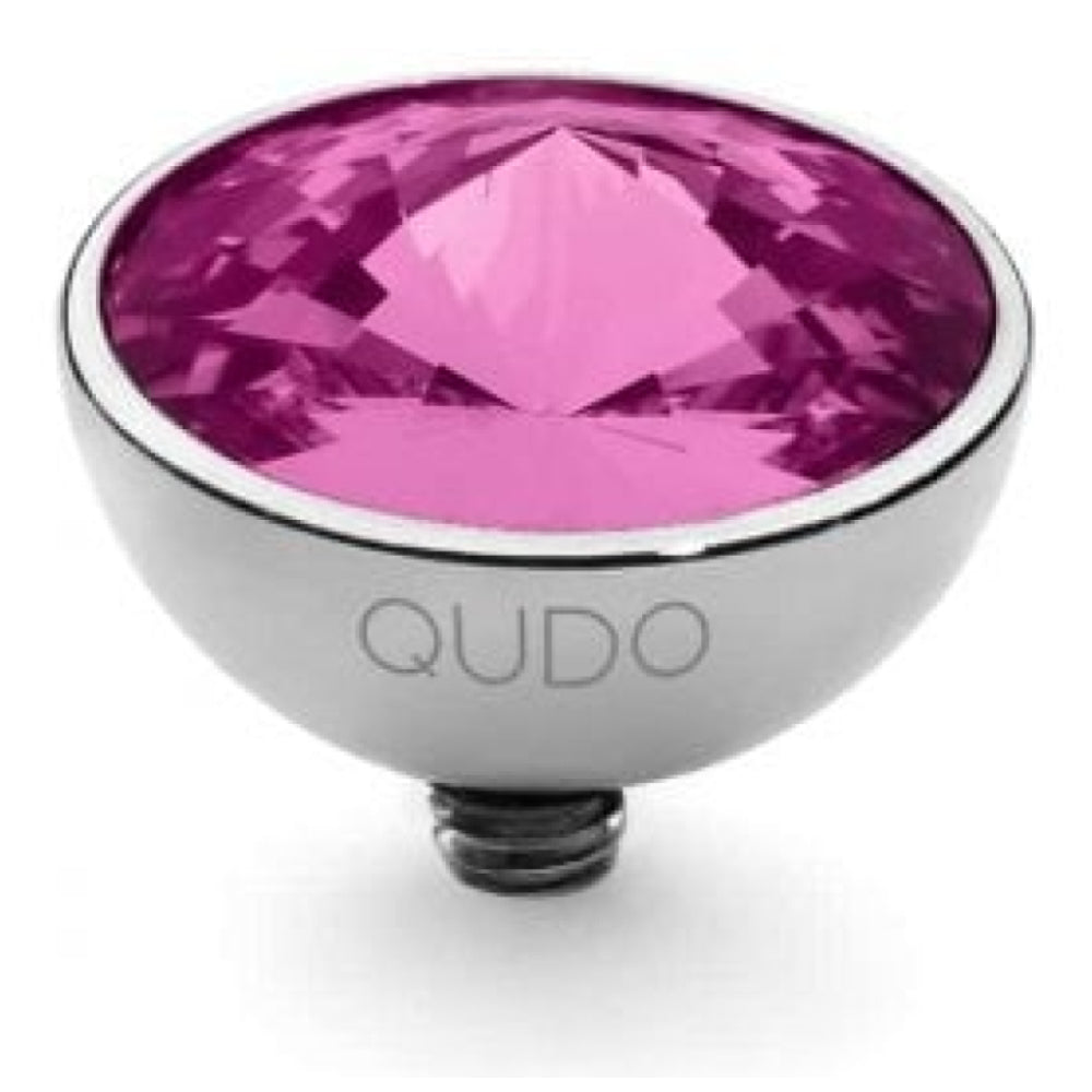 Famosa Silver 11.5mm Bottone Ring Top Fuchsia