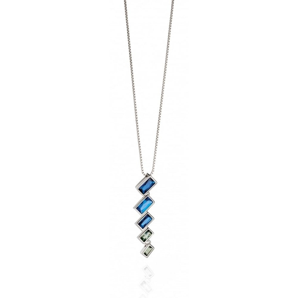 Blue Degradee Baguette Necklace