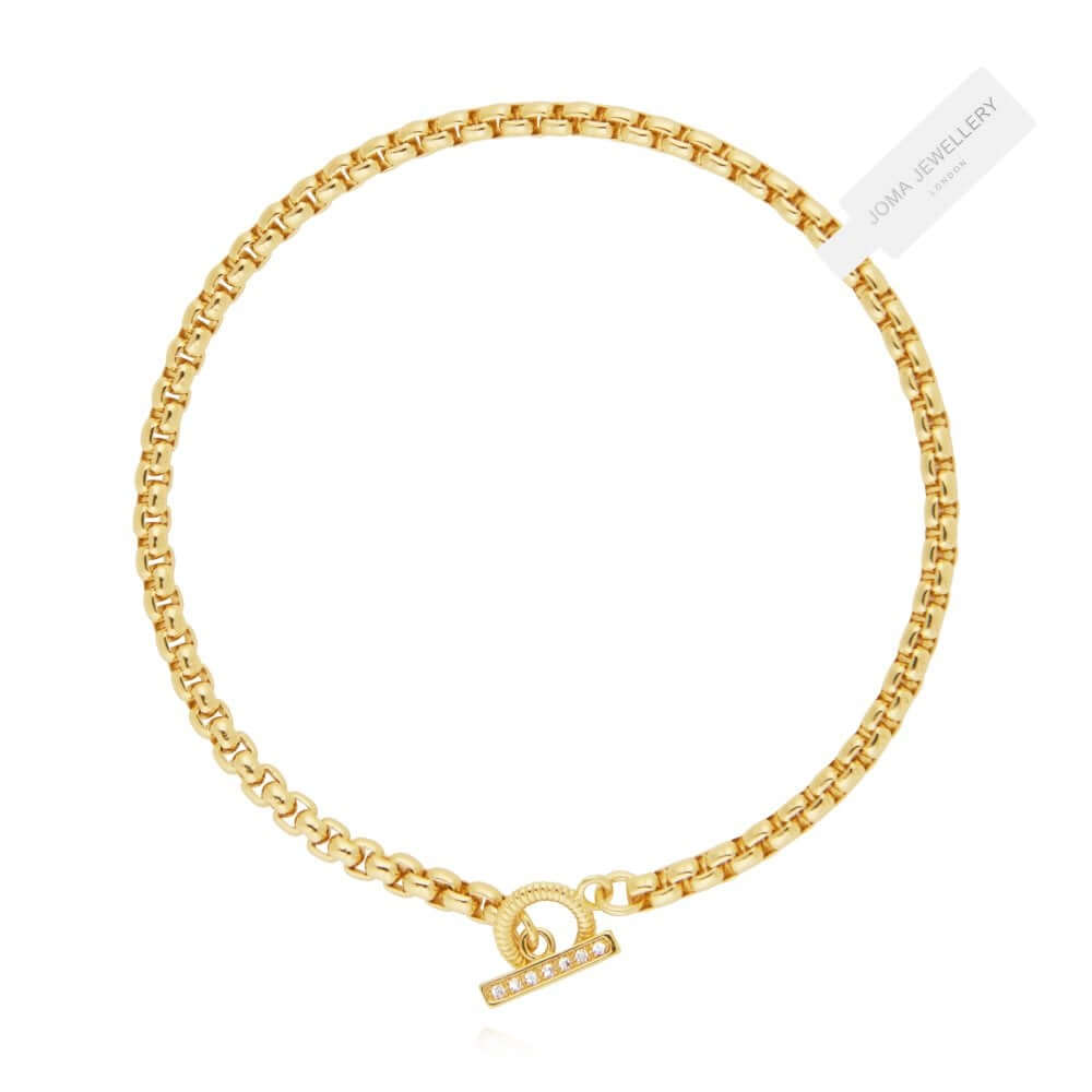 Halo Gold T Bar 18cm Bracelet