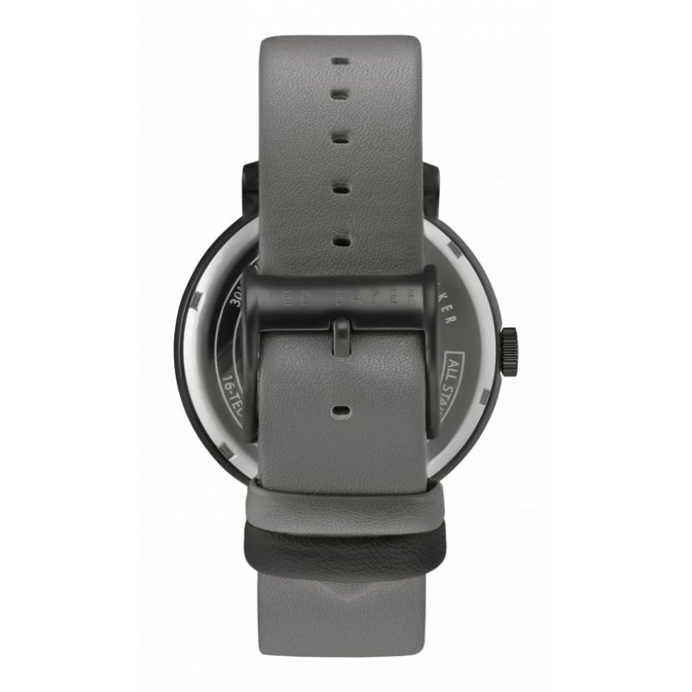 Stainless Steel Black Dial & Leather Strap Gents Wristwatch