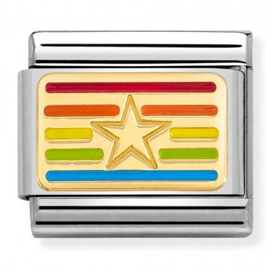 Composable Classic 18k Gold Rainbow STAR Flag Link