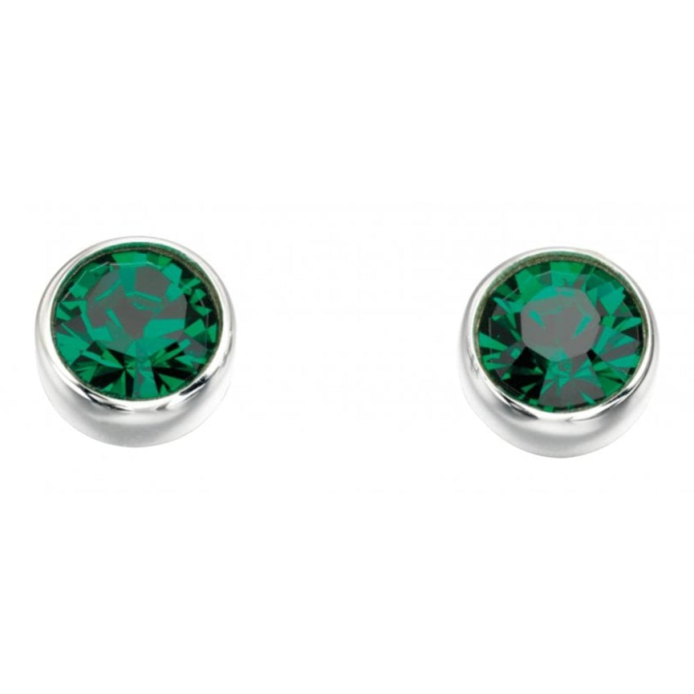 May Birth Stone Sterling Silver Earring