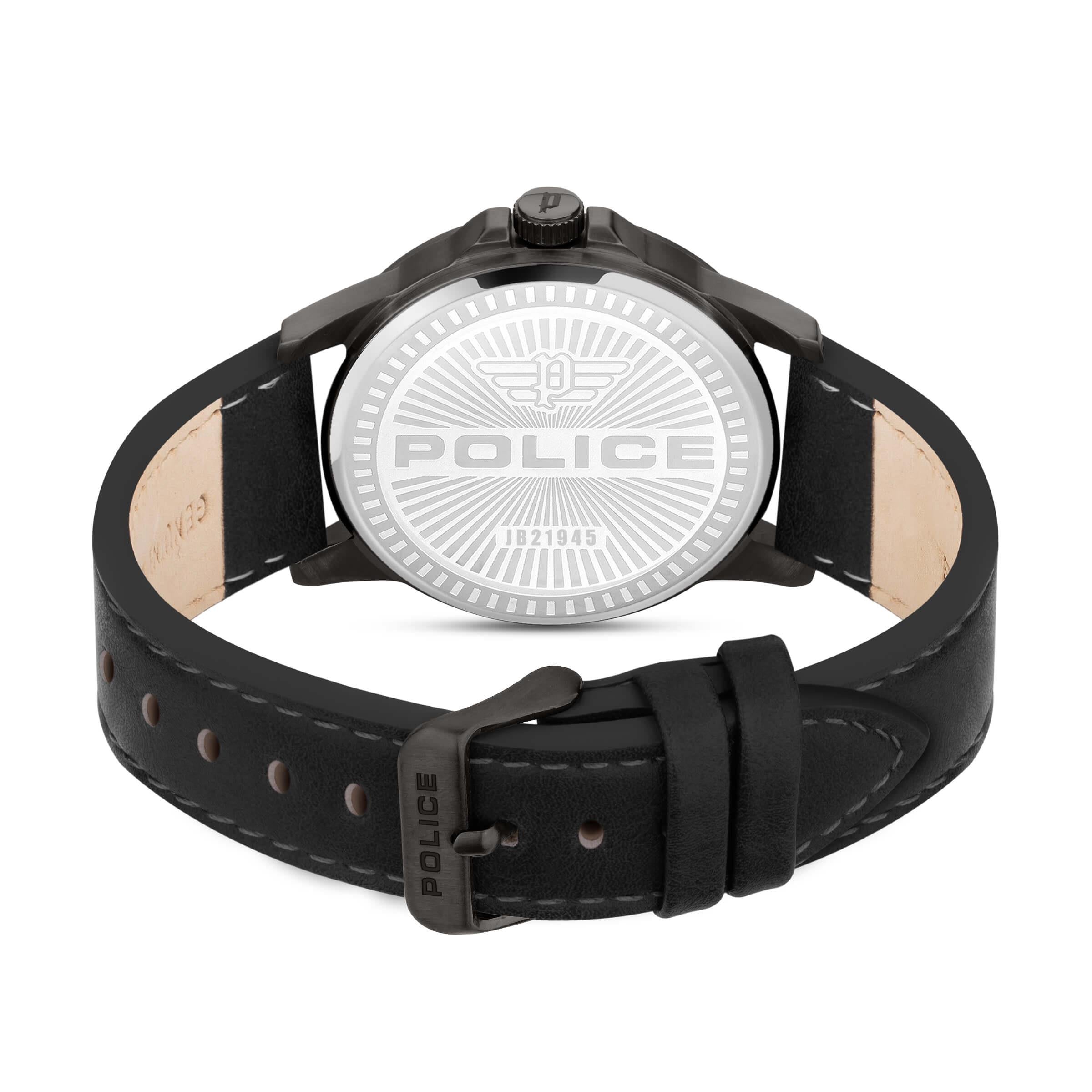 CLIFF Black Leather Strap Watch