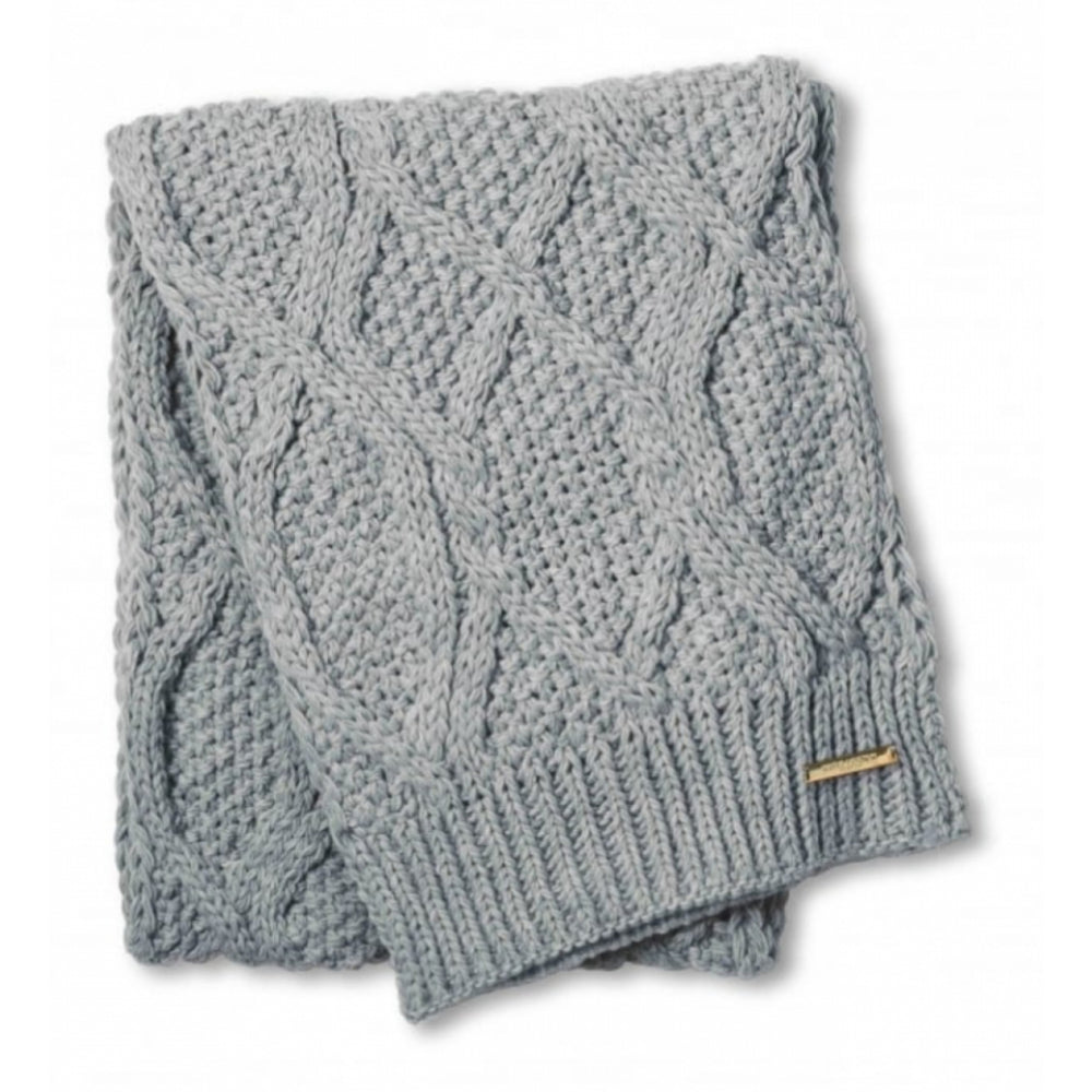 Cable Knit Scarf - Charcoal