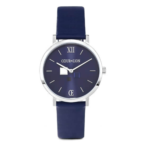 Round SS Blue Dial With Blue Strap Ladies Watch