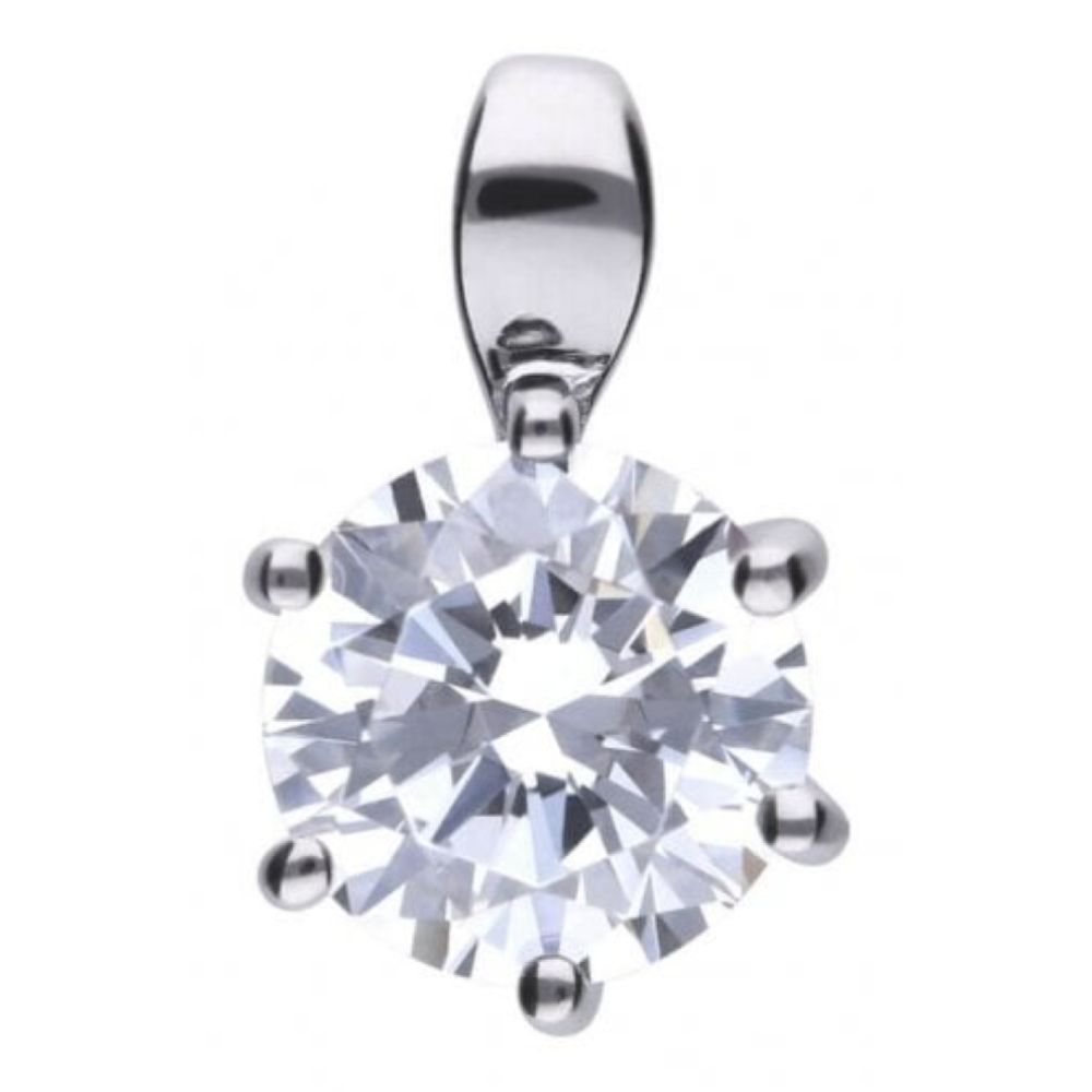 Claw Set 2ct Solitaire Pendant Necklace