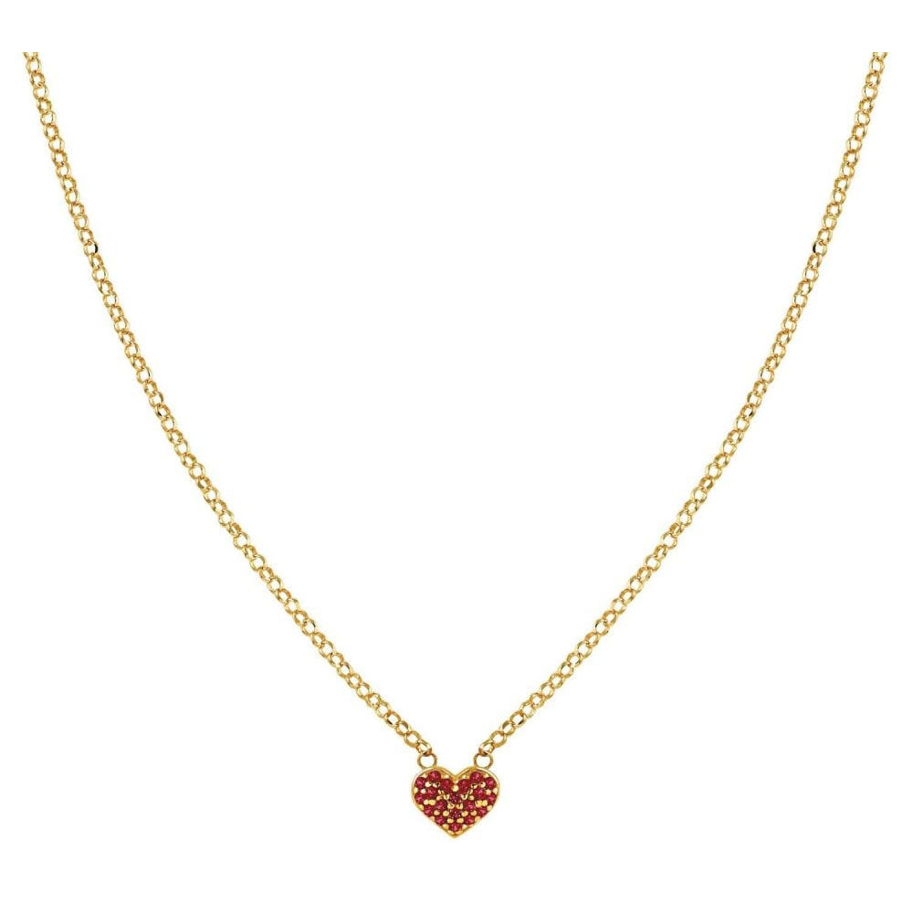 Gioie Gold Plated Necklace And Cubic Zirconia Colored (017_Yellow Gold Heart)
