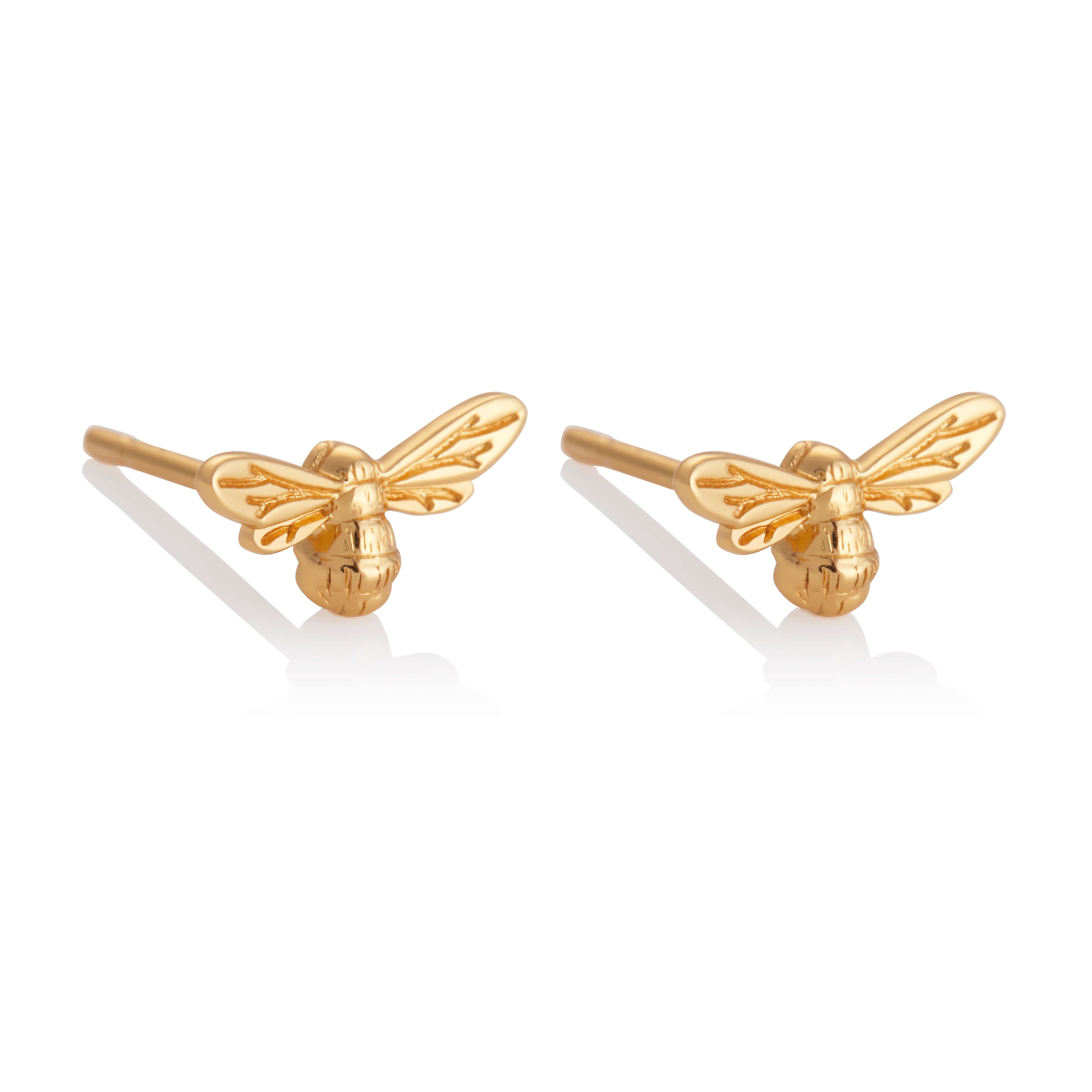 Lucky Bee 18K Gold Plating Stud Earrings
