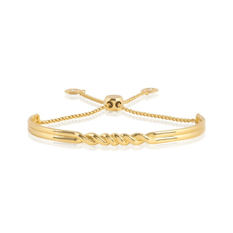 Bracelet Bar | Twist | Gold | Bangle | 20cm Adjustable